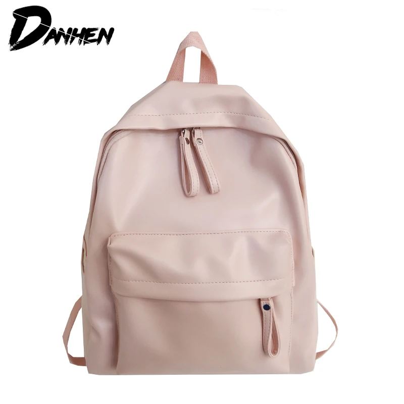 

Simple Design Backpack for School Style Leather Bag For College Women Casual Daypacks mochila Female Girl Travel Bags