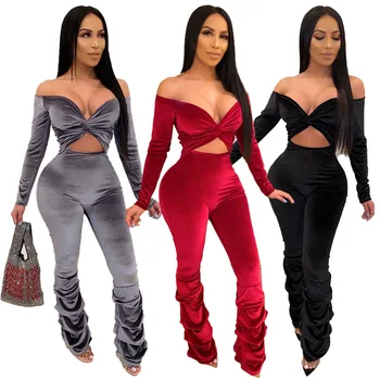 

Autumn Winter Women Jumpsuit Bodycon Playsuit Bodysuit Overalls Rompers Plus Size Fleece Sexy Jumpsuits