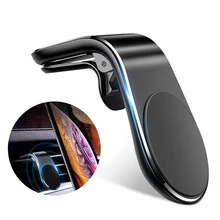 Металлический магнитный автомобильный держатель для телефона, мини Крепление на вентиляционное отверстие, Магнитная подставка для мобильного телефона iPhone X 8 7 samsung S9, смартфоны в автомобиле