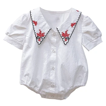 

Baby Girls Smocked Rompers 2020 Summer Children Boutique Clothing Newborn Smocking Embroidery Jumpsuit Infant Roupas