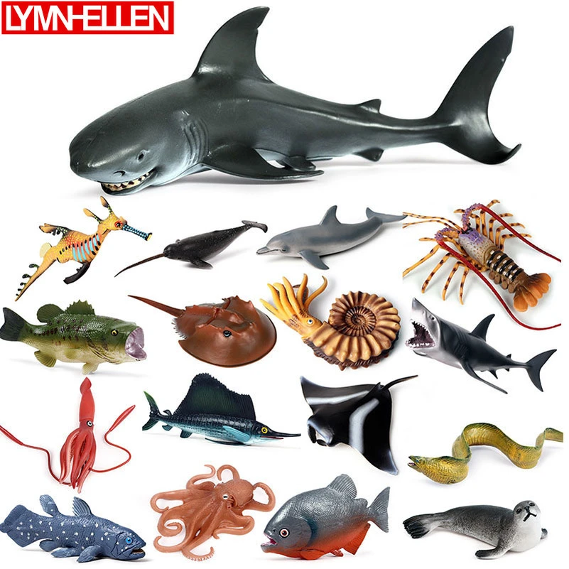 シミュレーション海洋生物モデル Batfish ロブスターイカサメバショウカジキイッカクタコイルカコレクション動物アクションフィギュアおもちゃ Action Figures Aliexpress