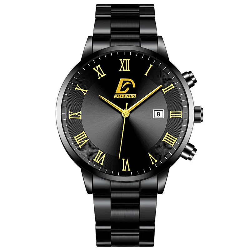2022 Fashion Mens Gold Stainless Steel Watches Luxury Minimalist Quartz Wrist Watch Men Business Casual Watch relogio masculino 