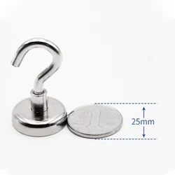 6Pcs Powerful Magnetic Hook Wall-mounted Hanger Hook Heavy Magnet Hook Kitchen Wardrobe Household Storage Tools