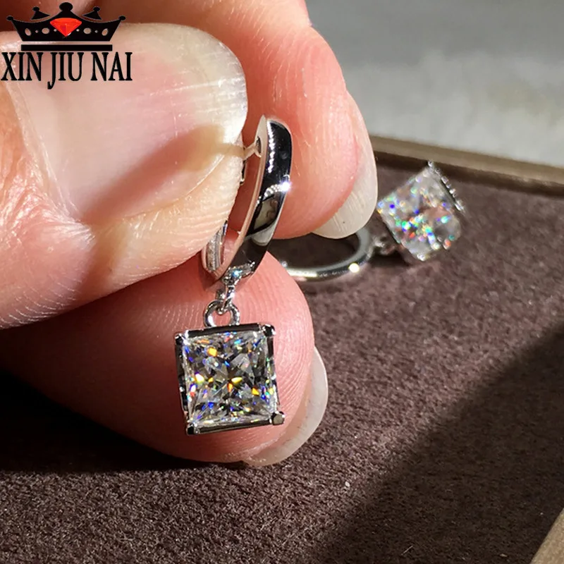 2019 hot zircon earrings Korean jewelry high-end silver set with crystal swarovsky for women drop | Украшения и аксессуары