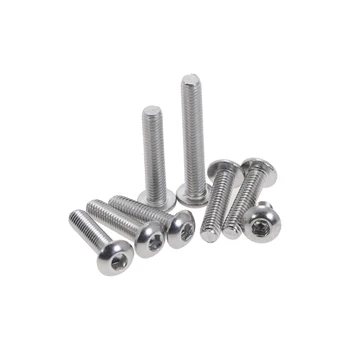 

10Pcs Stainless Steel 304 Hex Socket Button Head Screw Hexagon Socket Round Head Screws M2-M5