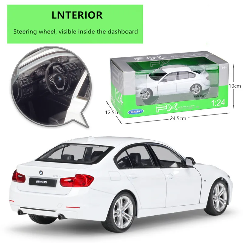 Модель спортивного автомобиля WELLY 1:24 BMW 335i модель из сплава поделки украшение