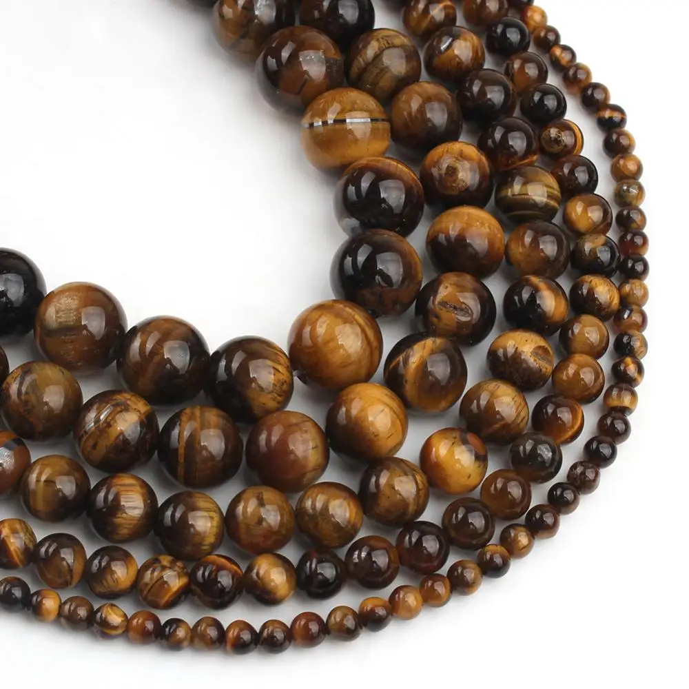 

Natural Yellow Tiger Eye Stone Beads Round Loose Spacer Bead For Jewelry Making 4/6/8/10/12mm DIY Necklace Bracelet Accessories