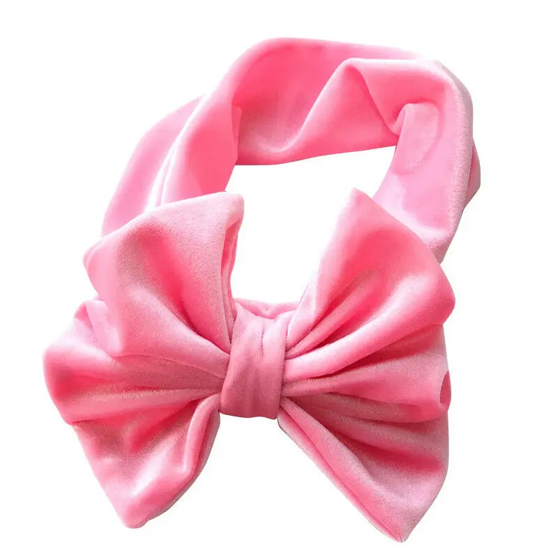 Детская повязка на голову из плюша для маленьких девочек; повязка на голову с кружевным бантом и цветами для маленьких принцесс; Эластичные Головные уборы; однотонные Повседневные Вечерние аксессуары