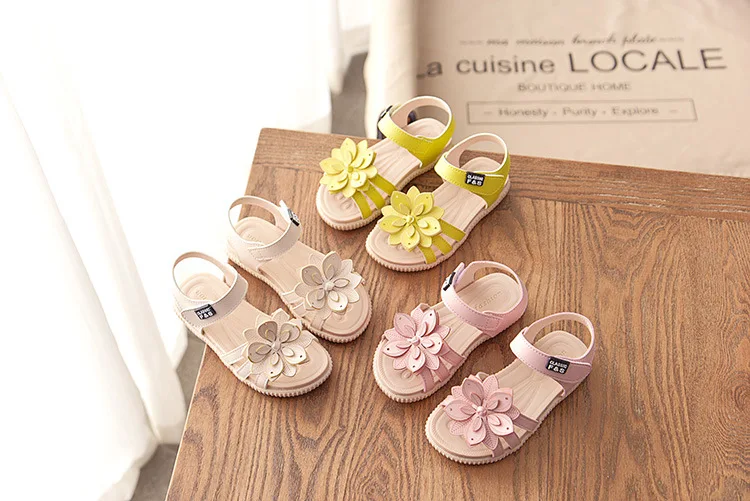 JGSHOWKITO Girls Sandals Fashion Brand Soft Kids Beach Sandals With Flowers Sweet Princess Children Floral Sandals High Quality