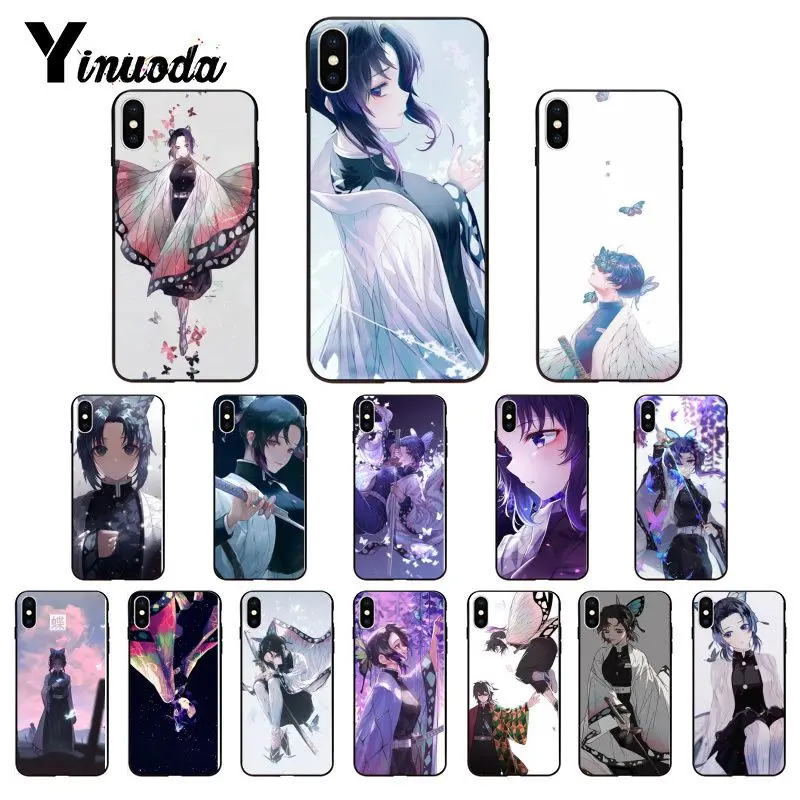 Yinuoda Demon Slayer Kimetsu no Yaiba Kochou Shinobu чехол для телефона iPhone X XS MAX 6 6s 7 7plus 8Plus 5 5S SE XR 11 Pro Max |