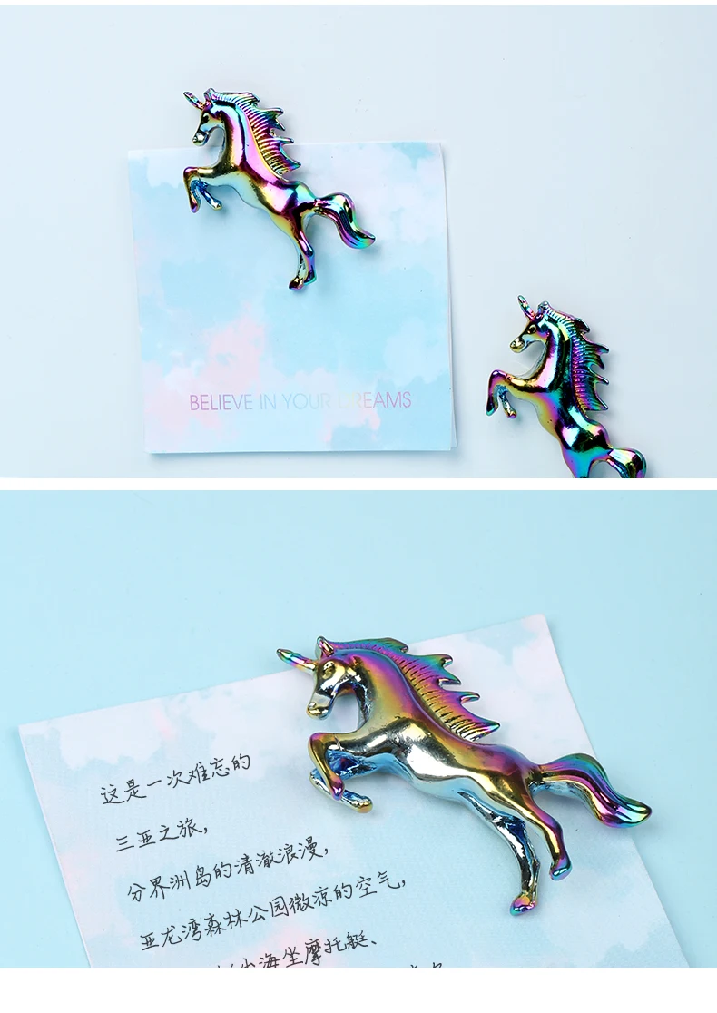 Never Unicorn Shaped Magnetic Thumbtacks Noticeboard Skittle Pin Magnets Whiteboard Magnetic Clip Office Decoative Stationery