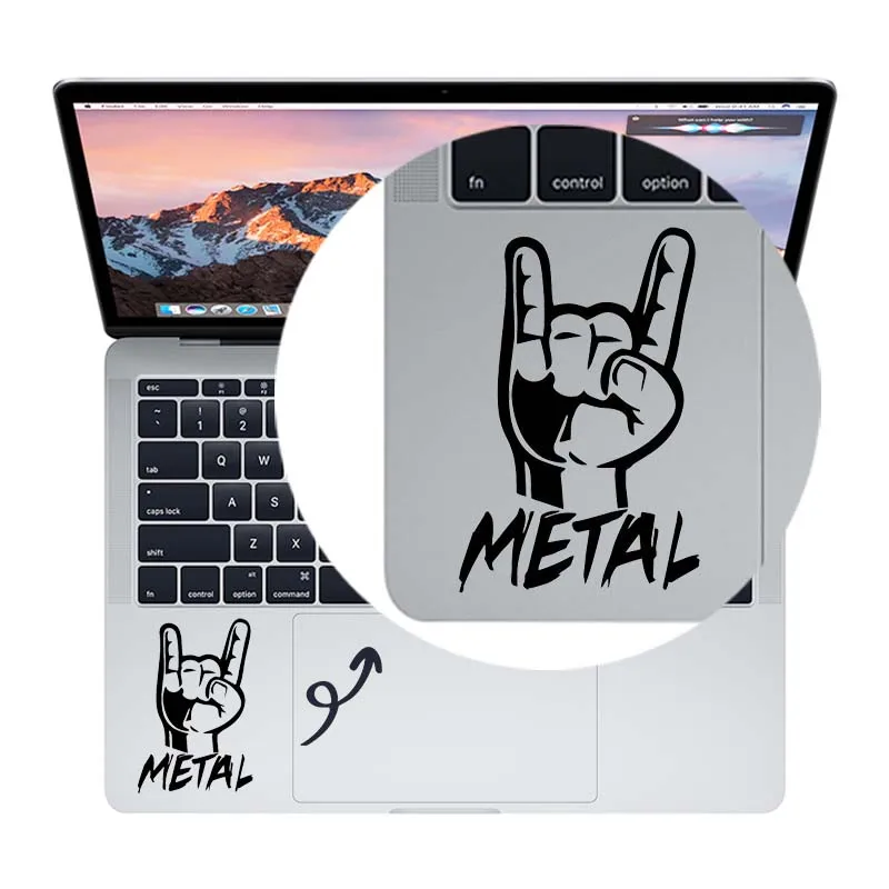 Металлическая рок-ролл жестовая наклейка для трекпада для Macbook Pro Air retina 1" 12" 1" 14" 1" hp Mac Book Skin Touc hp ad наклейка для ноутбука