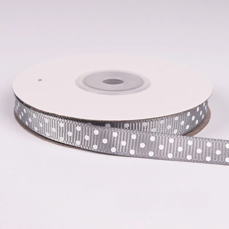 Fashion 25Yards/Roll High Quality Dots 15 Colors Grosgrain Satin Ribbon Scrapbooking Party Decorations Bowknot Accessories Gifts