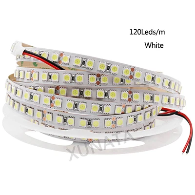 5m 12V LED Strip SMD 5050 led light strip Waterproof 300LEDs 1200LEDs Flexible Led Ribbon White/RGB/Warm White Led Tape Light - Испускаемый цвет: 120Leds White