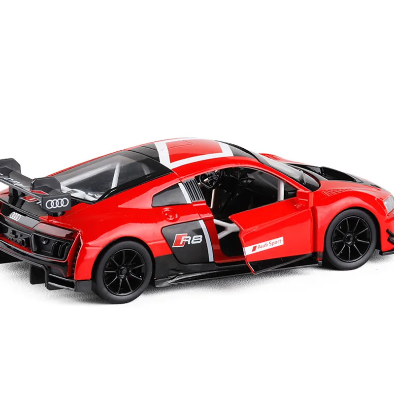 Изысканный подарок 1:24 R8 LMS сплав скользящая модель, литая модель звук и свет гоночной модели, расширенная коллекция