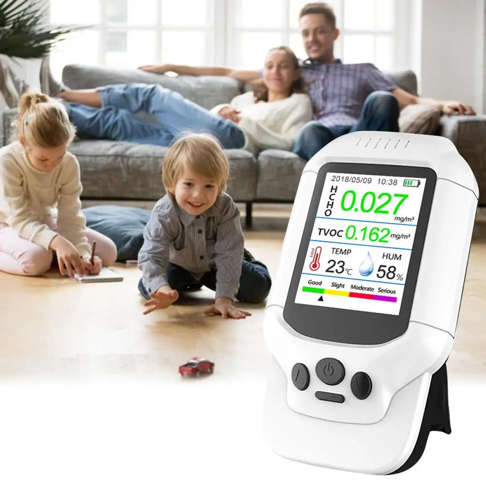 Контроль качества воздуха Универсальный Формальдегид детектор tvoc Температура измеритель влажности для внутреннего мониторинга загрязнения