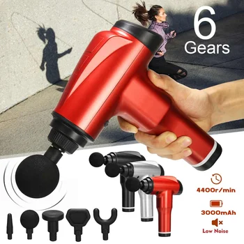 

Massage Guns 6 Gear Muscle Therapy Percussion Rechargeable Massager Deep Tissue Massage Relaxation Slimming Pain Relief 5 Head