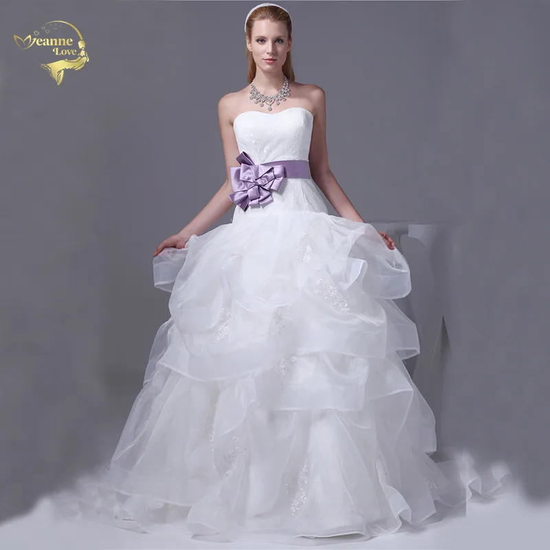Jeanne Love, Новое поступление, свадебные платья, Robe De Mariage, органза, кружевной пояс, ТРАПЕЦИЕВИДНОЕ свадебное платье, Vestido De Novia JLOV75902