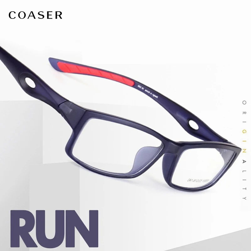 COASERTrendySquareMenOpticalsportEyeglassesWomenRunGlasses