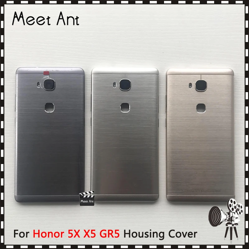 Высокое качество для Huawei Honor 5X X5 GR5 задняя крышка батарейного отсека задняя крышка с кнопкой громкости питания+ объектив камеры