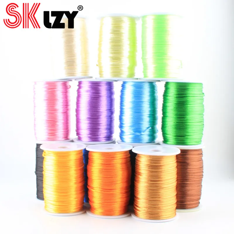 100 ярдов 2 мм мягкий атласный шелковый шнур макраме нейлон Kumihimo для DIY китайский