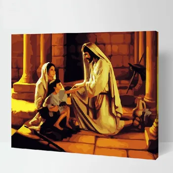 

High quality Frameless Picture DIY digital oil painting on canvas Coloring by numbers Unique Gift for Holiday/Birthday Jesus