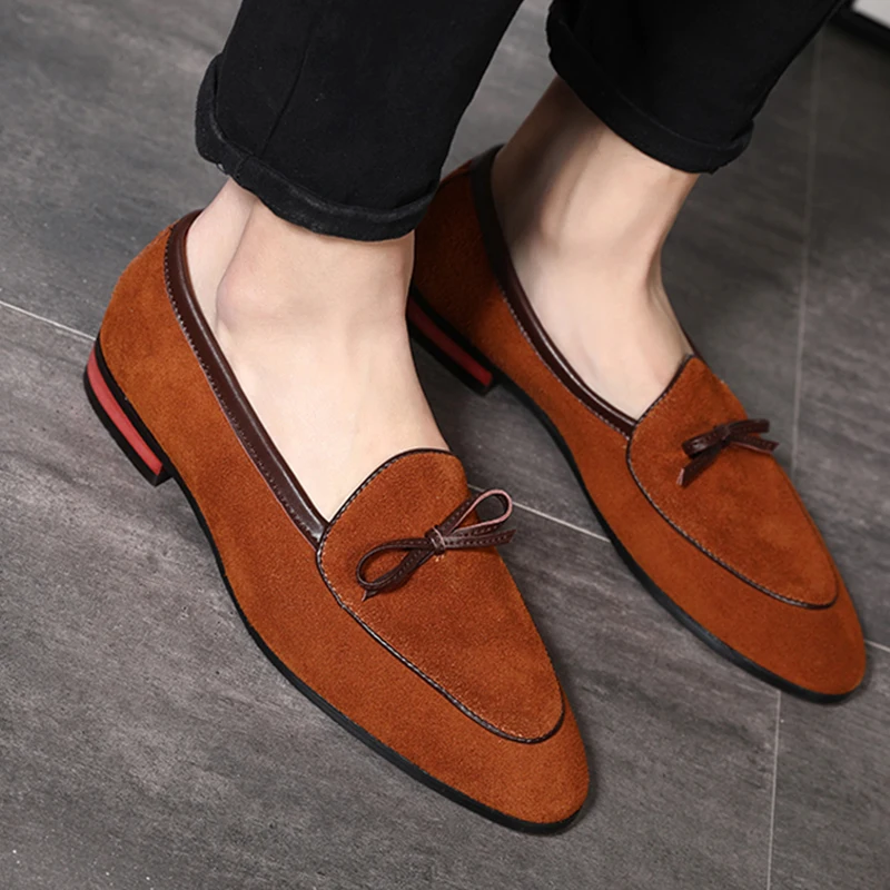 Мужские деловые лоферы из натуральной кожи с острым носком винтажные