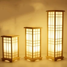 Современные японские торшеры в стиле татами квадратной формы, деревянный светодиодный напольный светильник, для спальни, кабинета, отдельно стоящие лампы для гостиной