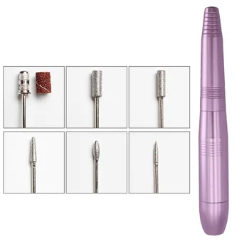 

Grinder Bits Personal DIY Pedicure Low Noise Adjustable Speed Metal Electric Manicure Kit Salon Portable Professional Pen Shape