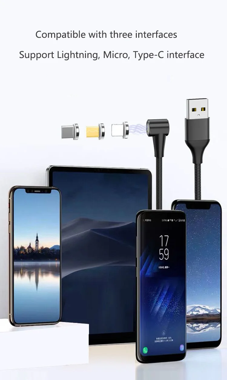 1 м Магнитный кабель Micro usb type C для быстрой зарядки Microusb type-C Магнитный зарядный провод usb c для iphone X Xs usb кабель chargeur