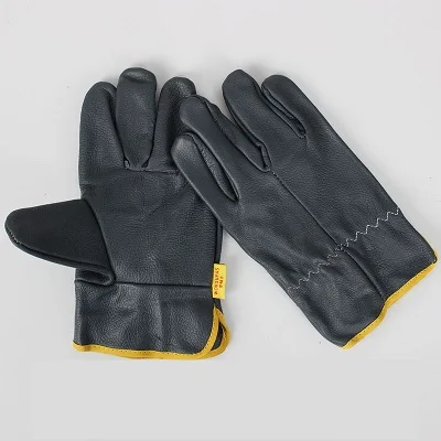 Перчатки из воловьей кожи первого слоя, перчатки сварщика, сварочное оборудование, рабочие защитные перчатки, кожаные перчатки - Цвет: Dark color