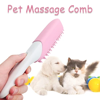

USB Rechargeable Ozone Cleaning Silicone Safe Pet Massage Comb Trimming Mini Portable Remove Dirts Dogs Cats Puppy Home Grooming