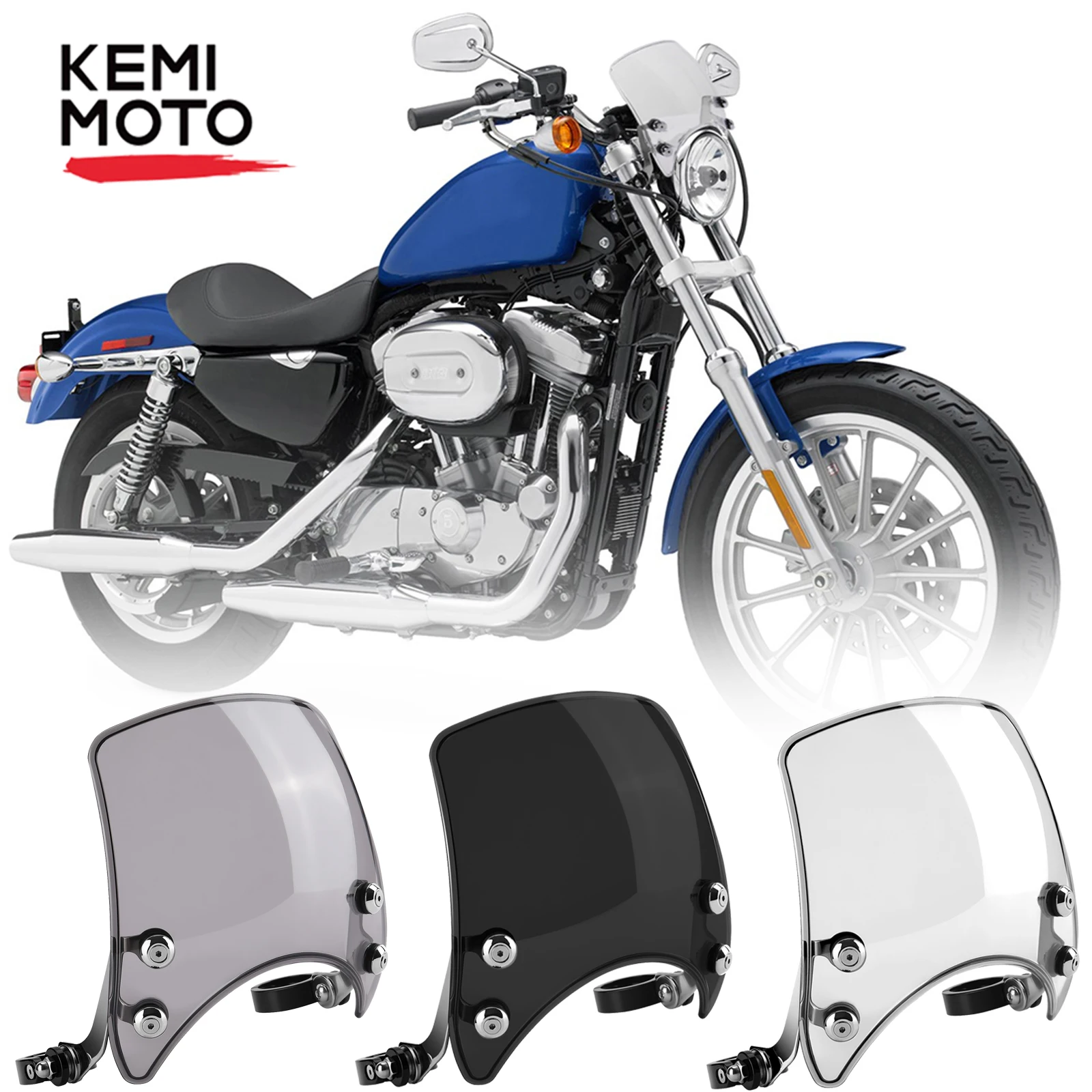 KEMIMOTO для Sportster XL 883 1200 модели 2004 2005 2006 2007 2008-2019 ветровое стекло мотоцикла вилок 39