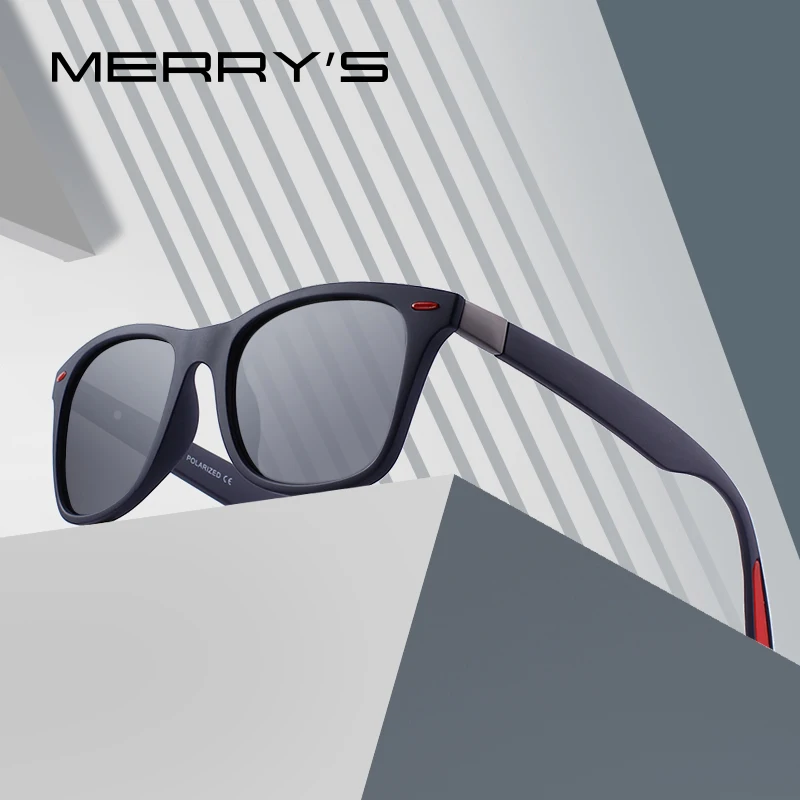 Солнцезащитные очки MERRYS, классические поляризационные очки в ретро стиле с заклепками, квадратная оправа, 100% защита от УФ лучей, S8508|Мужские солнцезащитные очки|   | АлиЭкспресс