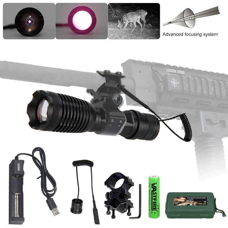 Description Picture 6 of itemIR940nm LED Flashlight Hunting Tactical Zoomable Night Vision Torch Infrared Radiation Focus Lanterna Aluminum For 18650