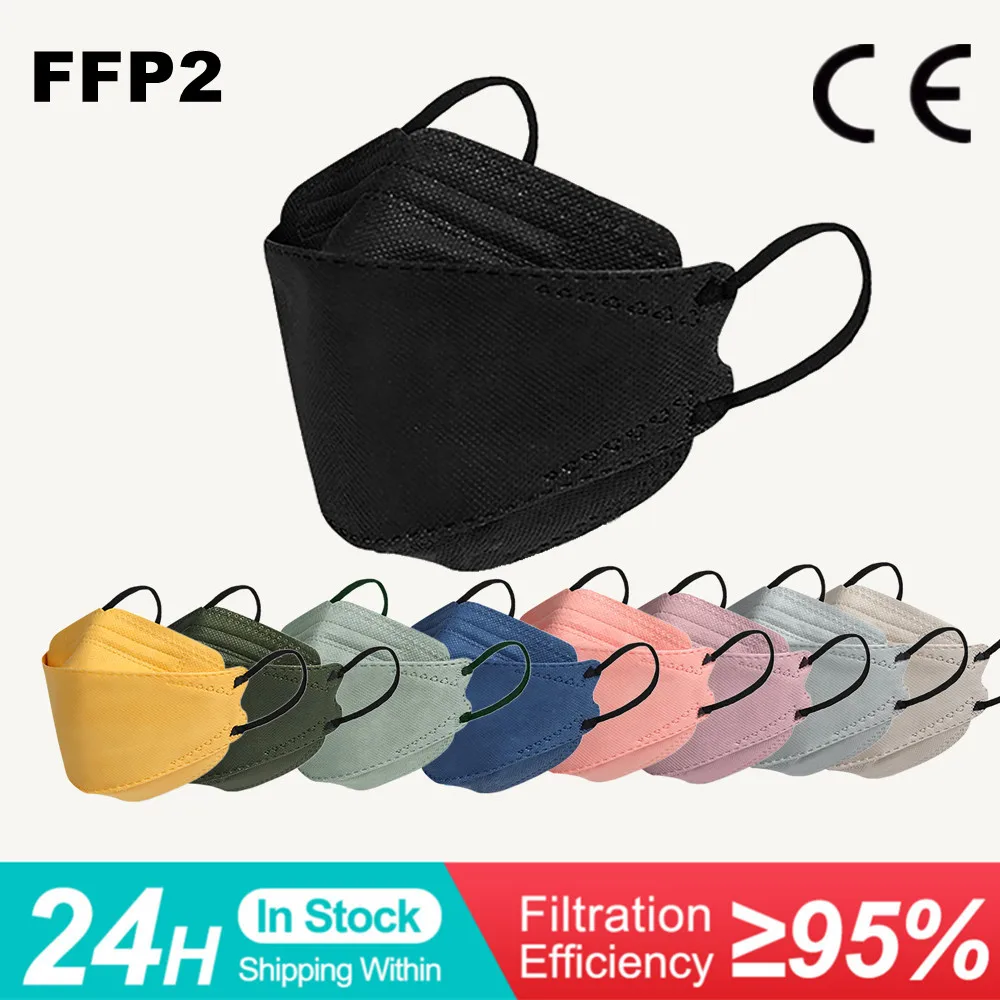 

10-100 шт. ffp2 Mascarillas одобренные KN95 маски для лица FPP2 homologada 4-слойные взрослые корейские маски fpp2 colores Morandi maske