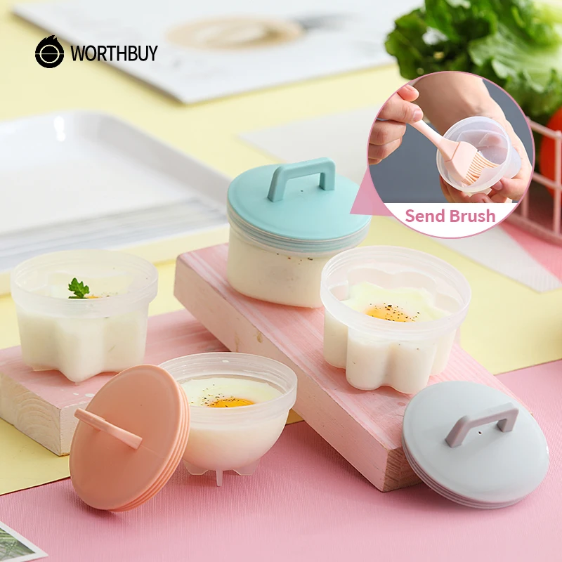 Egg Cooker Tools Egg Boiler Poacher Baking Mold Maker 4 Pcs/Set For Kid
