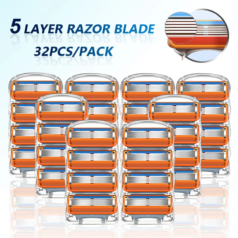 Razor-Blades Gillette Fusion-5 Heads-Kit Shaver Shaving-Cassettes Replaceable for Case