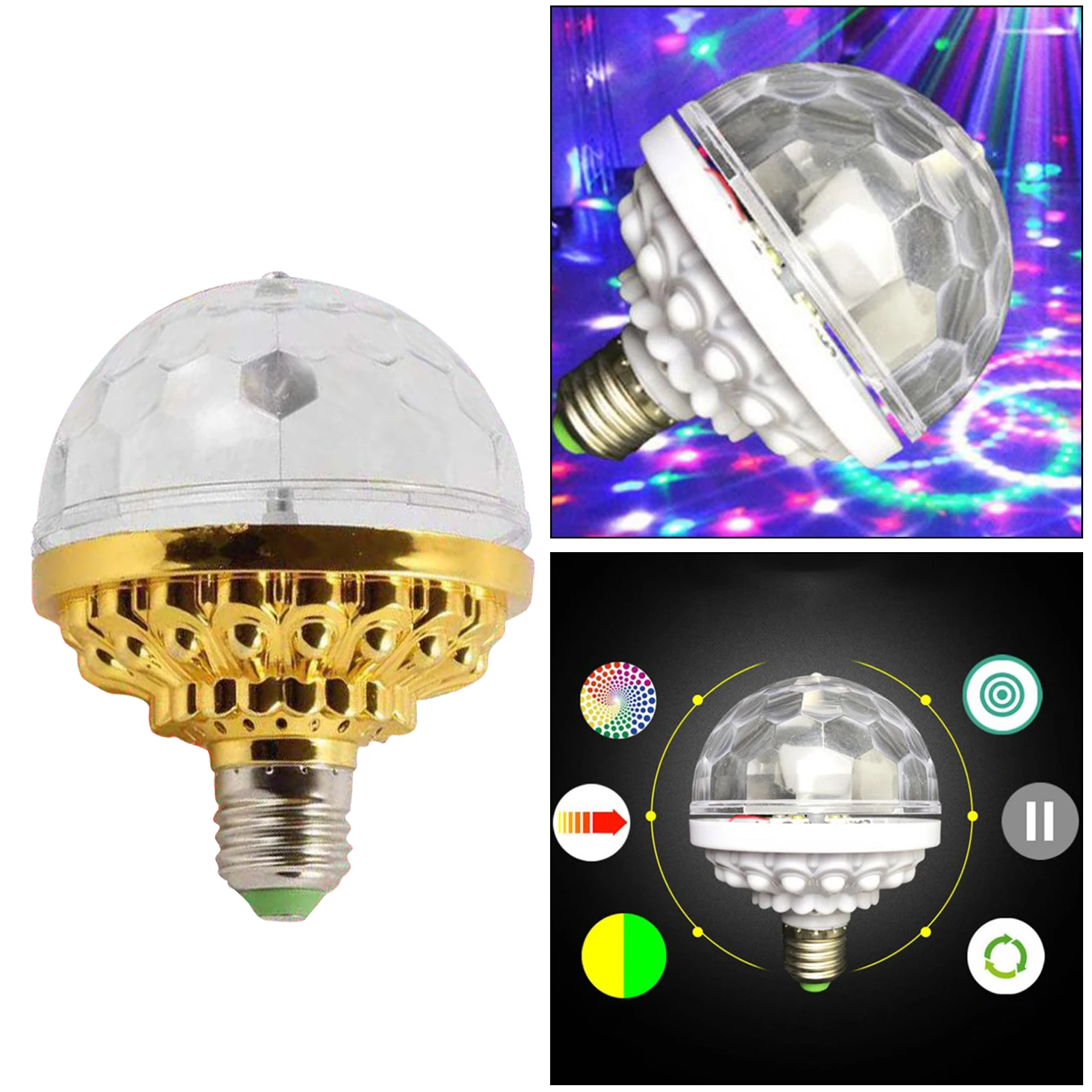 Mudança de Cor Luzes do Palco Lâmpada para Festas Interiores e Exteriores Strobe Lâmpada Multi Cristal E27 Fotografia Led 5 lâmpada multi cristal de palco e27 para