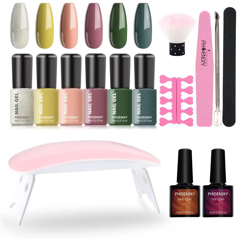 

Nail Polish Set With 6W UV/LED Lamp Semi Permanent Varnish Soak Off UV Nail Gel All For Manicure Art Tools Gel Nail Polish