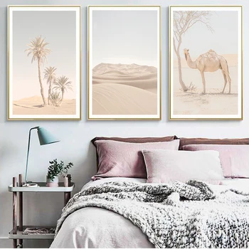 

Decoration Nordic Camel Animal Posters And Prints Desert Wall Art Canvas Painting Palms Wall Pictures For Living Room Decor