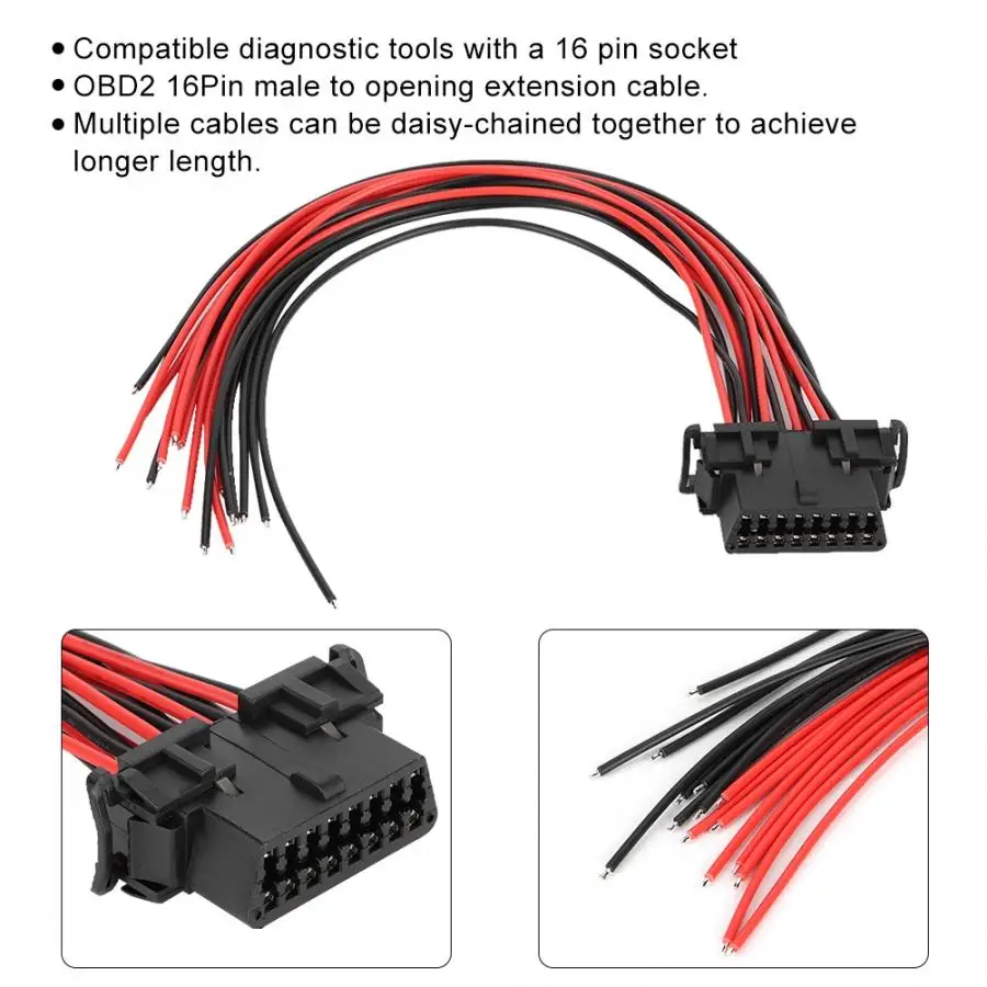 OBD2 16Pin Мужской Разъем удлинитель адаптер открытие женский кабель подходит для автомобилей Kia автомобильные аксессуары