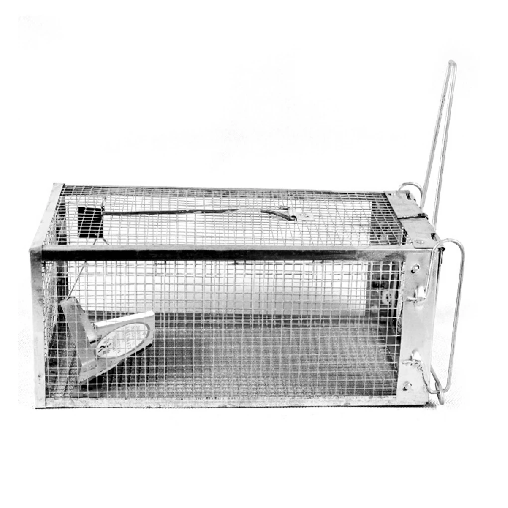 Silver Reusable Pest Control Metal Cage Home Office Warehouse Garage Shed Rodent Zinc Alloy Catch Cage - Цвет: Silver