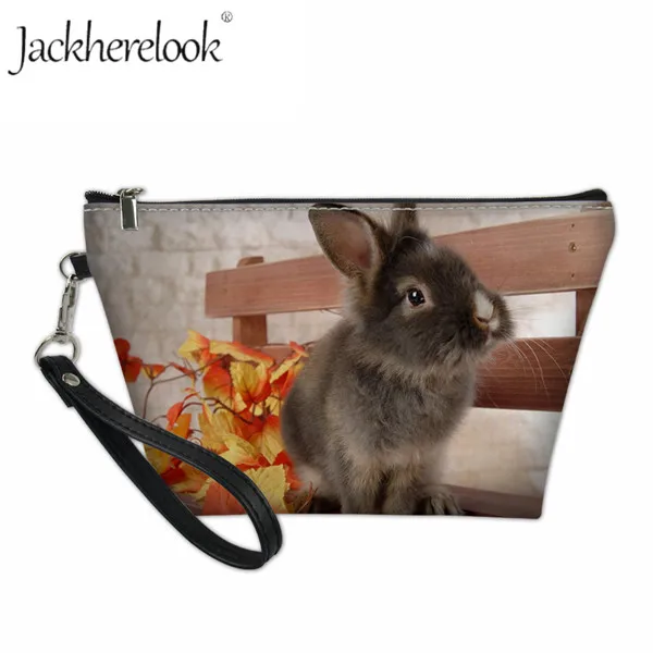 Jackhereook прекрасный кролик косметичка для женщин милые животные макияж мешок Fahion туалетные принадлежности, мытье Набор чехлов женские необходимые сумки - Цвет: CB035Z8