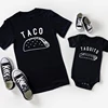Taco and Taquito Family Matching Tshirts Funny Matching Father and Daughter Son Taco Shirts Cotton Daddy and Me Family Outfits 1
