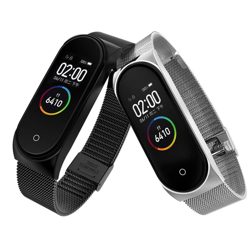 Смарт-браслет Rovtop с ремешком на запястье для Xiaomi mi 3 4 mi Band 4 3 ремешок металлический браслет ремешок из нержавеющей стали