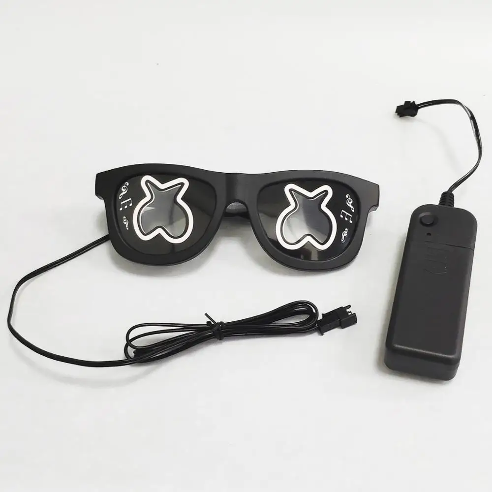 6A6 GB02 LED Glowing Glasses Masks DIY Glass Halloween Santa Claus Xmas Christmas Birthday Gifts Festival Party Supplies Home Decors - Цвет: 6A6