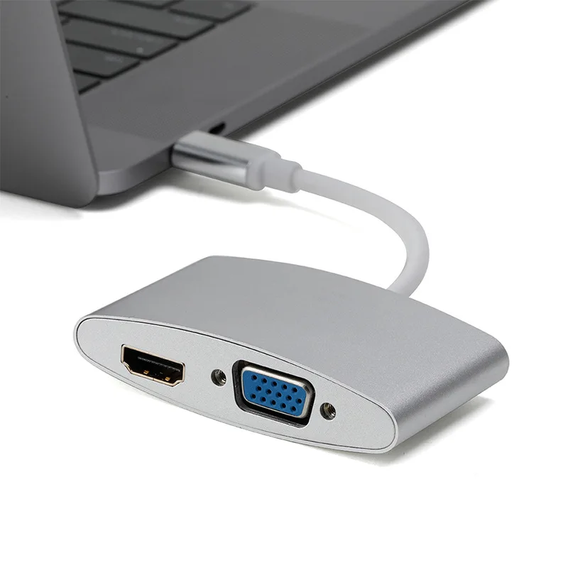 USB-C ноутбук тип компьютера-C к VGA 1080P адаптер HDMI * 4k-in-поворотный док-станция для расширения