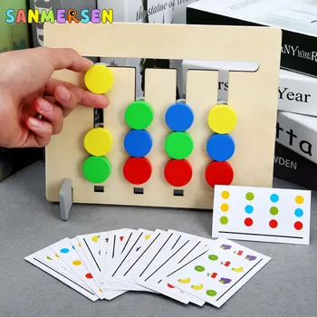 

Children Colors and Fruits Double Sided Matching Game Logical Reasoning Training Educational Puzzle Toys Wooden Montessori Toy