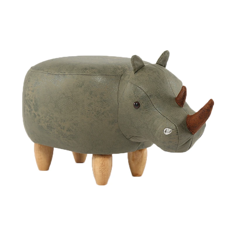 Оригинальный скамейка для ног Rhinoceros из массива дерева хранения